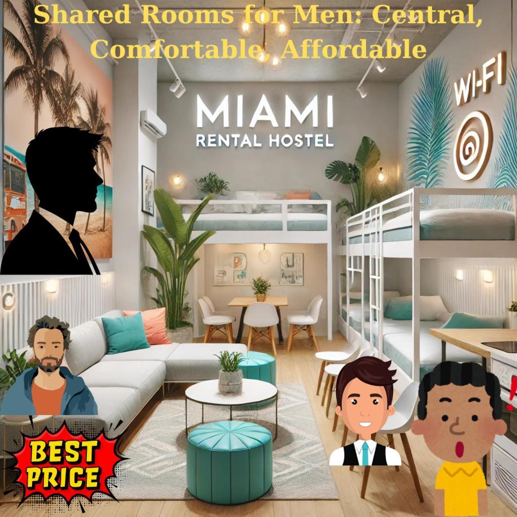 203 Miami Shared Rooms For Men Central Comfortable, Affordable Zewnętrze zdjęcie